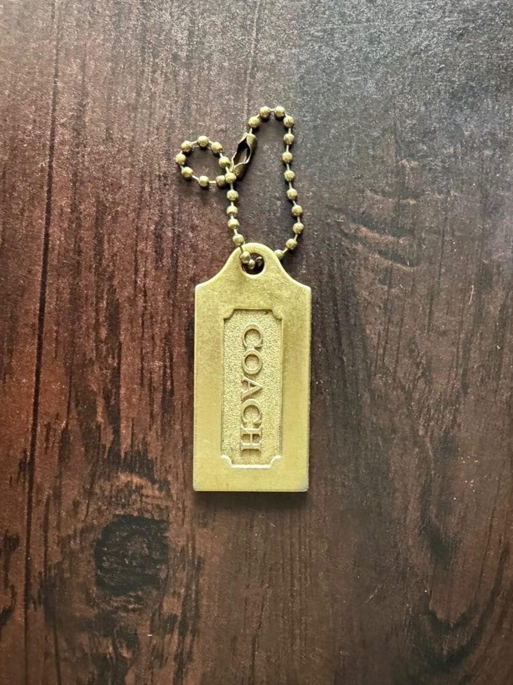 Authentic Vintage COACH Solid Brass Classic Logo Lozenge Hangtag Fob 2”
